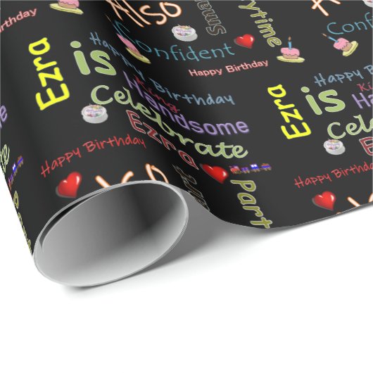 Happy Birthday Gift Wrapping Paper Ezra Cadeaupapier (Rol Hoek)