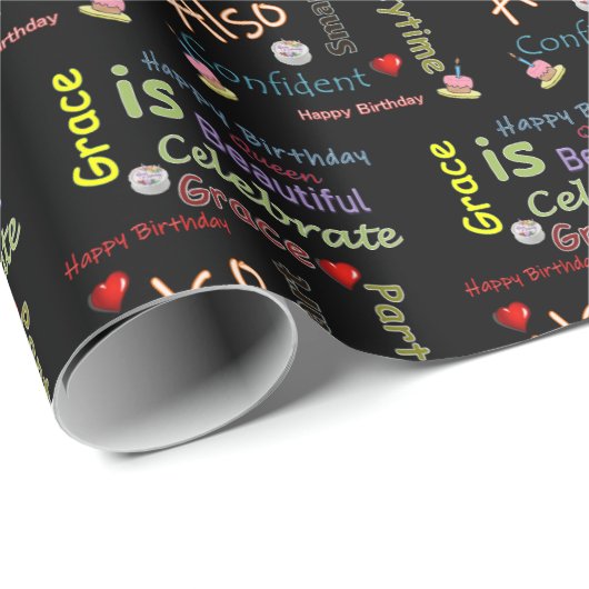 Happy Birthday Gift Wrapping Paper Grace Cadeaupapier (Rol Hoek)