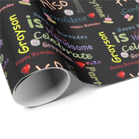 Happy Birthday Gift Wrapping Paper Grayson Cadeaupapier (Rol Hoek)