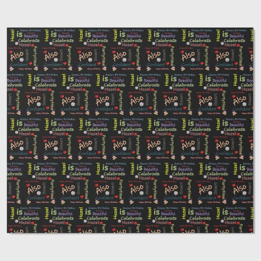 Happy Birthday Gift Wrapping Paper Hazel Cadeaupapier (Vlak)