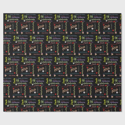 Happy Birthday Gift Wrapping Paper Jack Cadeaupapier (Vlak)
