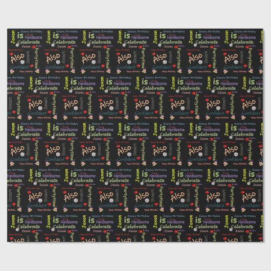 Happy Birthday Gift Wrapping Paper Jaxon Cadeaupapier (Vlak)