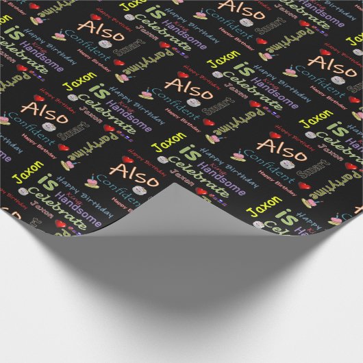 Happy Birthday Gift Wrapping Paper Jaxon Cadeaupapier (Hoek)