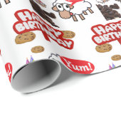 Happy Birthday Gift Wrapping Paper Lamb Cadeaupapier (Rol Hoek)