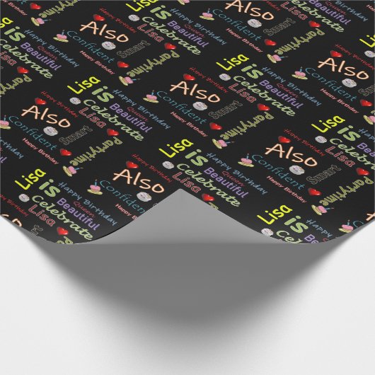 Happy Birthday Gift Wrapping Paper Lisa Cadeaupapier (Hoek)