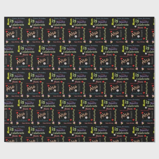 Happy Birthday Gift Wrapping Paper Mam Cadeaupapier (Vlak)