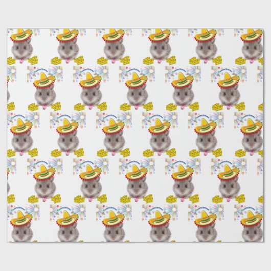 Happy Birthday Gift Wrapping Paper Mice Cadeaupapier (Vlak)