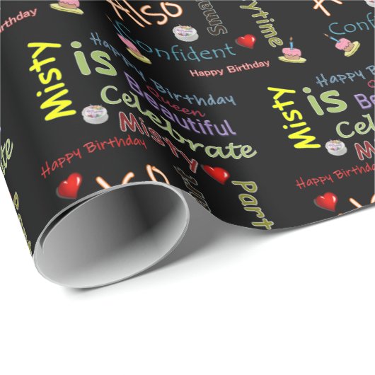 Happy Birthday Gift Wrapping Paper Misty Cadeaupapier (Rol Hoek)