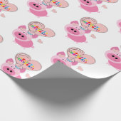 Happy Birthday Gift Wrapping Paper Pink Pig Cadeaupapier (Hoek)