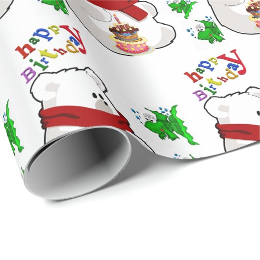 Happy Birthday Gift Wrapping Paper Polar Beer Cadeaupapier (Rol Hoek)