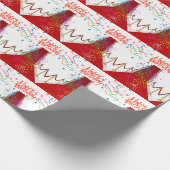 Happy Birthday Gift Wrapping Paper Red Carpet Cadeaupapier (Hoek)