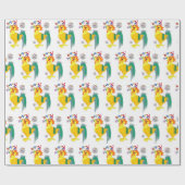 Happy Birthday Gift Wrapping Paper Rooster Cadeaupapier (Vlak)