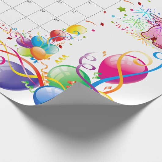 Happy Birthday Gift Wrapping Paper roze okt. Cadeaupapier (Hoek)