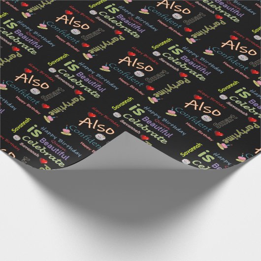 Happy Birthday Gift Wrapping Paper Savannah Cadeaupapier (Hoek)