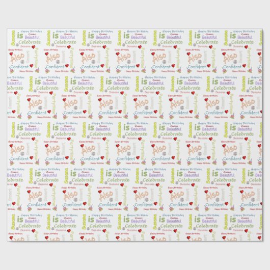 Happy Birthday Gift Wrapping Paper Susana Cadeaupapier (Vlak)