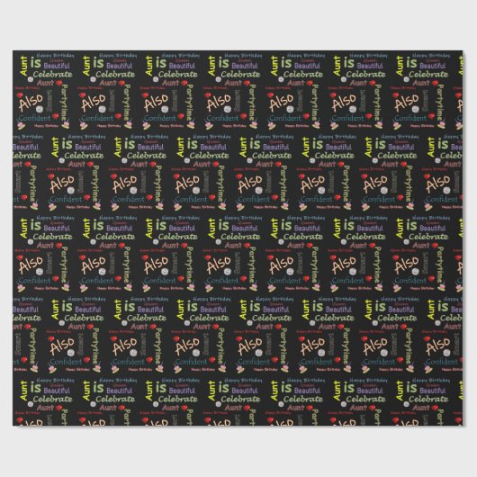 Happy Birthday Gift Wrapping Paper tante Cadeaupapier (Vlak)