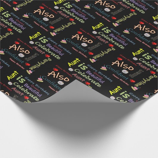 Happy Birthday Gift Wrapping Paper tante Cadeaupapier (Hoek)