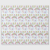 Happy Birthday Gift Wrapping Paper Twin Angels Cadeaupapier (Vlak)