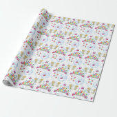 Happy Birthday Gift Wrapping Paper Twin Angels Cadeaupapier (Uitgerold)
