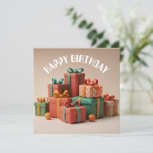 Happy Birthday Gifts Cadeaus Wenskaart (Staand voorkant)