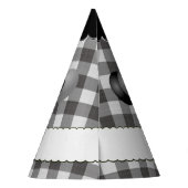 Happy Birthday Gingham Controleert Pattern Black/W Feesthoedjes (Achterkant)