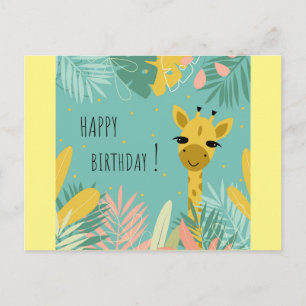 Happy Birthday Giraffe Briefkaart