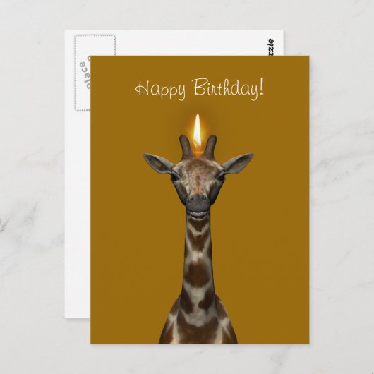 Happy Birthday Giraffe Briefkaart (Voorkant / Achterkant)