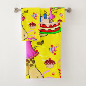 Happy Birthday Giraffe Hands Bathroom Towel sets Bad Handdoek (Insitu)