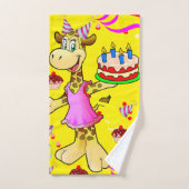 Happy Birthday Giraffe Hands Bathroom Towel sets Bad Handdoek (Handdoek)