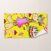 Happy Birthday Giraffe Hands Bathroom Towel sets Bad Handdoek (Handdoek)
