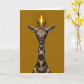 Happy Birthday Giraffe Kaart (Gele Bloem)