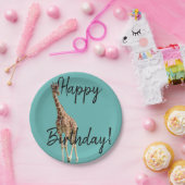 Happy Birthday giraffe party bord alle kleuren (Feest)