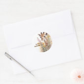 Happy Birthday Giraffe Ronde Sticker (Envelop)