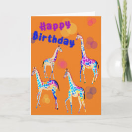 Happy Birthday Giraffes Kinder Uitnodiging