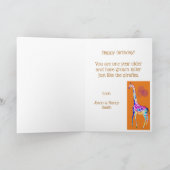 Happy Birthday Giraffes Kinder Uitnodiging (Binnen)