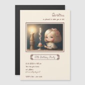 Happy Birthday Girl 01 Magnetische Uitnodiging (Voorkant / Achterkant)