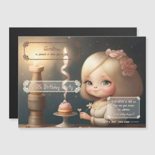 Happy Birthday Girl 01 Magnetische Uitnodiging