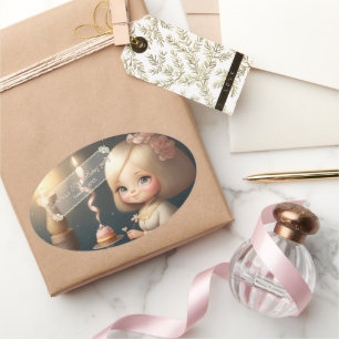 Happy Birthday Girl 01 Ovale Sticker