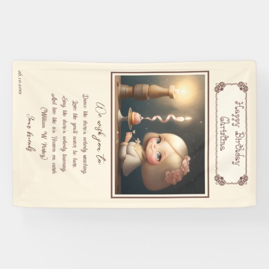 Happy Birthday Girl 01 Spandoek (Horizontaal)