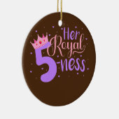 Happy Birthday Girl 5th Party Hare Royal Fiffleve Keramisch Ornament (Rechts)