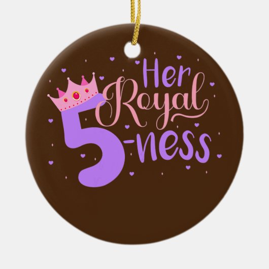 Happy Birthday Girl 5th Party Hare Royal Fiffleve Keramisch Ornament (Voorkant)