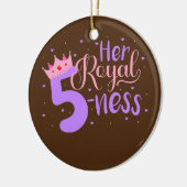 Happy Birthday Girl 5th Party Hare Royal Fiffleve Keramisch Ornament (Links)