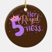 Happy Birthday Girl 5th Party Hare Royal Fiffleve Keramisch Ornament (Achterkant)