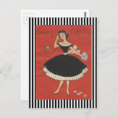  Happy Birthday Girl Briefkaart (Voorkant / Achterkant)