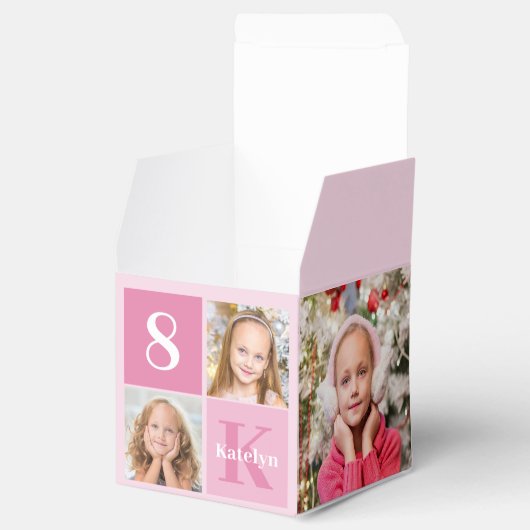 Happy Birthday Girl Cute Custom Photo Pink Party Bedankdoosjes (Geopend)
