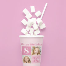 Happy Birthday Girl Cute Custom Photo Pink Party