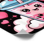 Happy Birthday Girl Cute Nk Bow Bubble Boba Tea An Poster (Hoek)