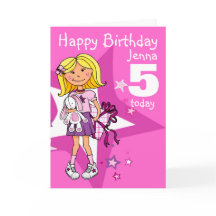 Happy Birthday Girl personalise age card
