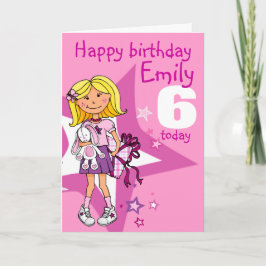 Happy Birthday Girl personaliseer de ouderdomskaar Kaart