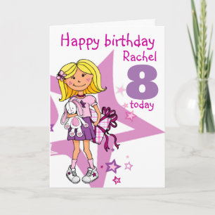Happy Birthday Girl personaliseer de ouderdomskaar Kaart